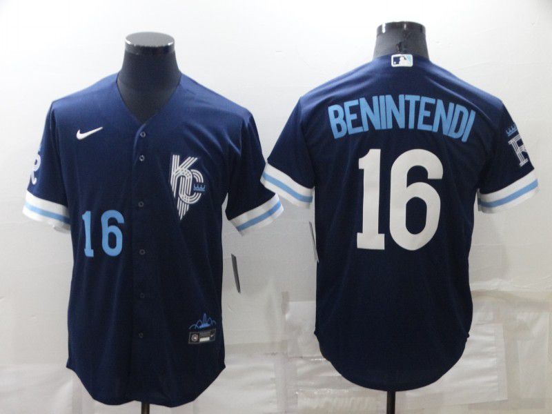 Men Kansas City Royals #16 Benintendi Blue City Edition Game Nike 2022 MLB Jersey->kansas city royals->MLB Jersey